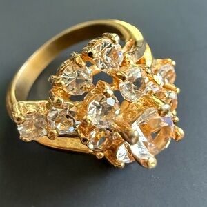 Elegant Gold Crystal Ring